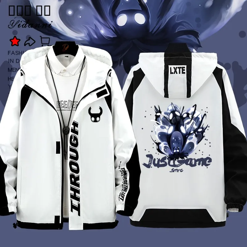 

Loose Men's Jaet Hollow Knight Game Anime Surroundings Casual Hooded Coat for Teenagers Spring Autumn Winter Polyester Fiber