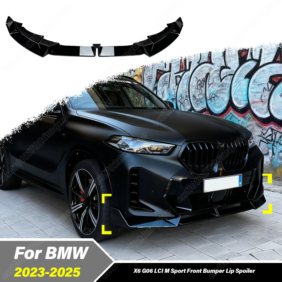 

Для BMW X6 G06 LCI M Sport 2023 2024 2025 автомобильный передний бампер, нижняя защитная крышка для губ, аксессуары для модификации сплиттера