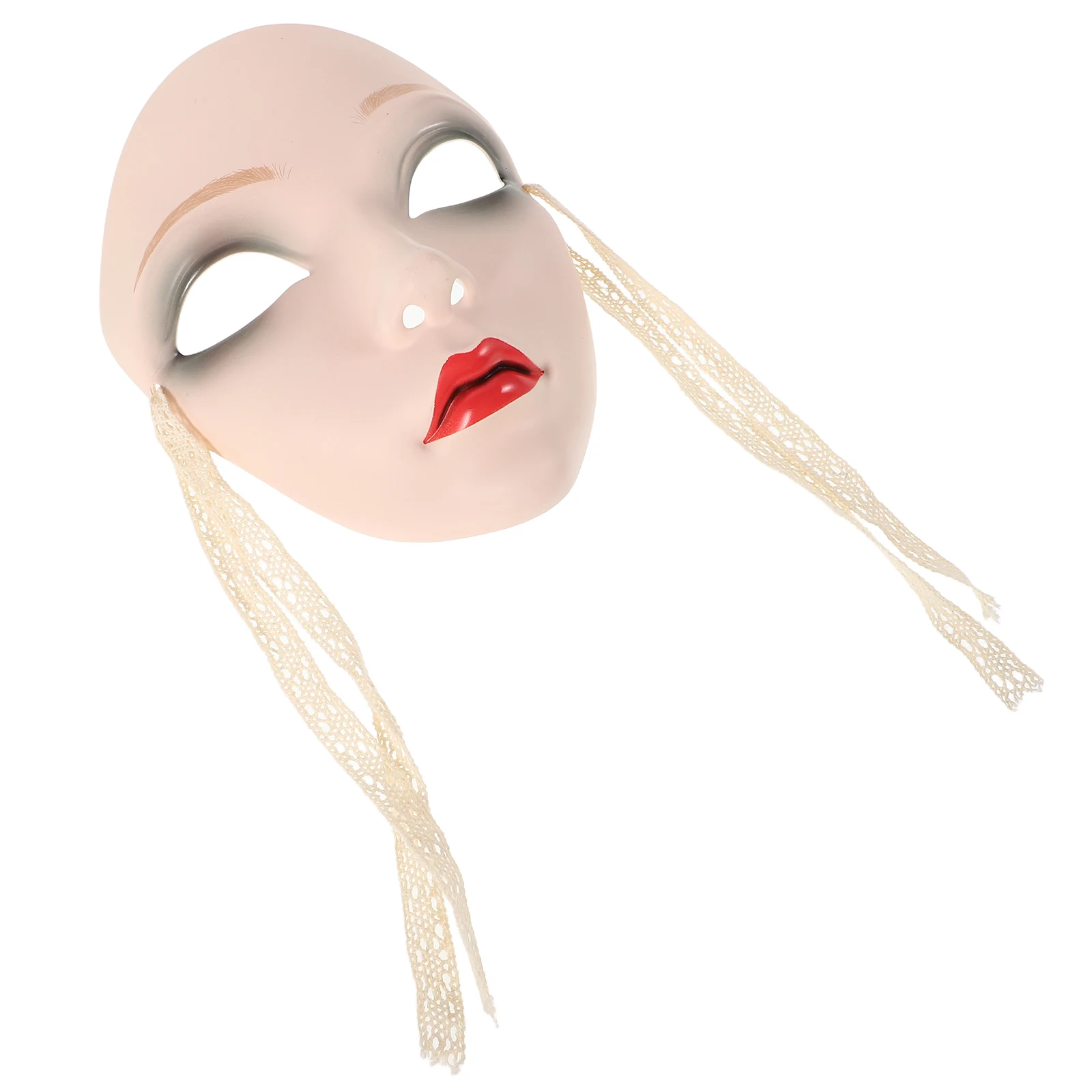 

Exquisite for Women White Plastic Traditional Chinese Style Full Face Masquerade Halloween Cosplay Party Vintage Mask