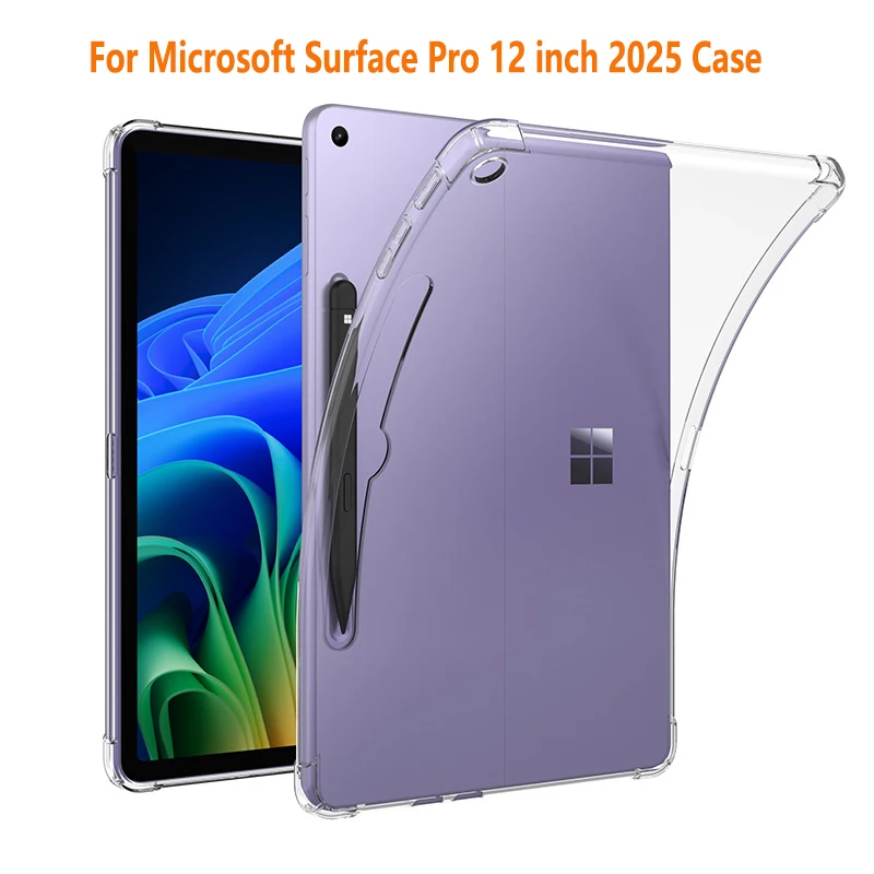 حافظة كمبيوتر لوحي Microsoft Surface Pro 12 بوصة 2025 وسادة هوائية سميكة مقاومة للصدمات من السيليكون Funda لـ Surface Pro12 2025 غلاف من البولي يوريثان