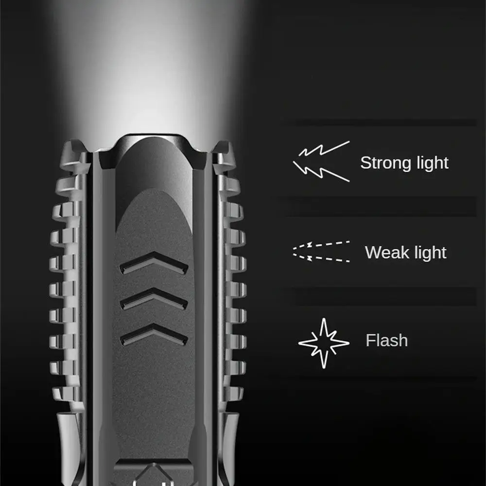 Potente linterna LED recargable por USB, luz de Flash fuerte, resistente al agua, Zoom, pesca al aire libre, caza, multifunción