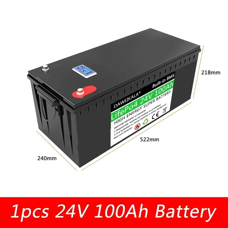 200Ah High capacity Lifepo4 Battery 12V 24V 36V 48V Built-in BMS for Solar Power System RV Campers Golf Cart Off-road Solar