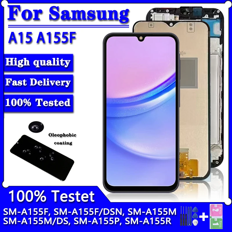 TFT Quality For Samsung A15 A155F A155M LCD A15 4G Display Touch Screen Digitizer For Samsung A15 5G A156B A156E LCD