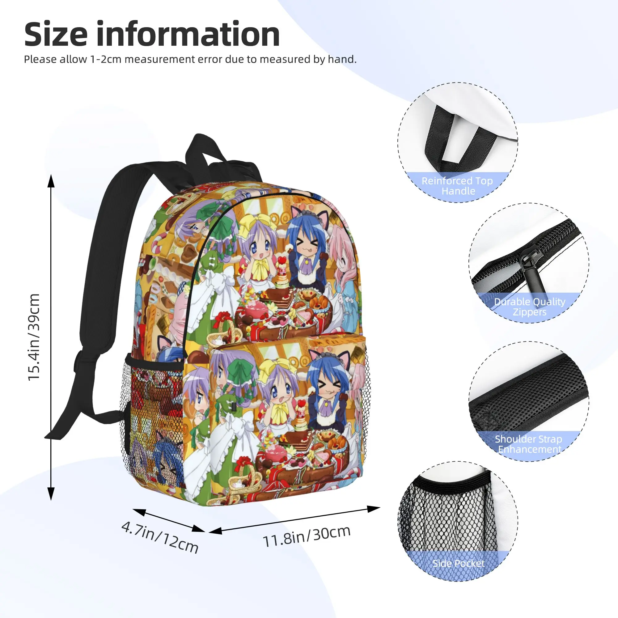Lucky Star Anime Backpack Hot Sale Daypack Large Capacity Boys Girls BookBag Shoulder Bags for Men Women School Bag