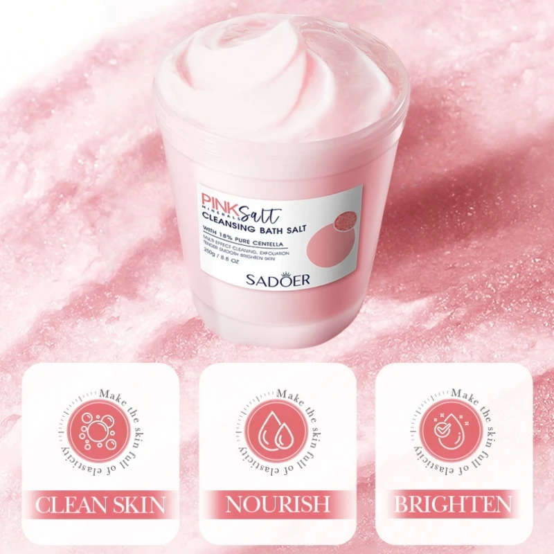 

250g Himalayan Pink Salt Cleansing and Purifying Bath Salt, Rich in Centella Asiatica Extract, Silicon Water Compound and Other Ingredients, Fresh Fragrance, Long-Lasting Fragrance, Deep Moisturizing, Nourishing Skin, Gentle and Non-Irritating, Powerful C