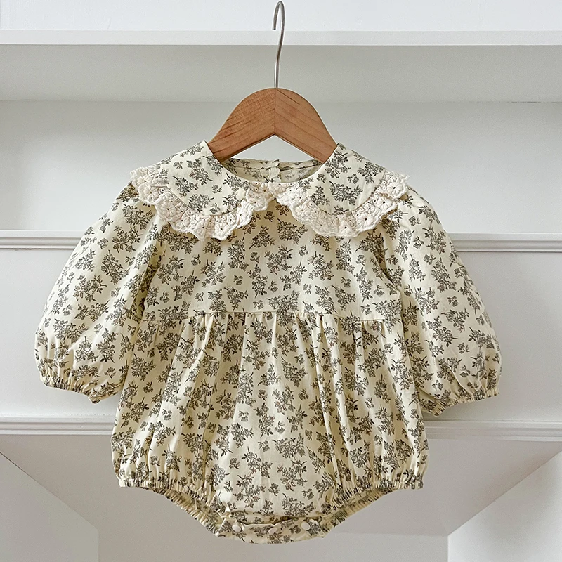 2025 New Spring 0-24M Children Clothes Korean Style Newborn Baby Girls Bodysuits Long Sleeved Cotton Print Infant Baby Jumpsuit image 3
