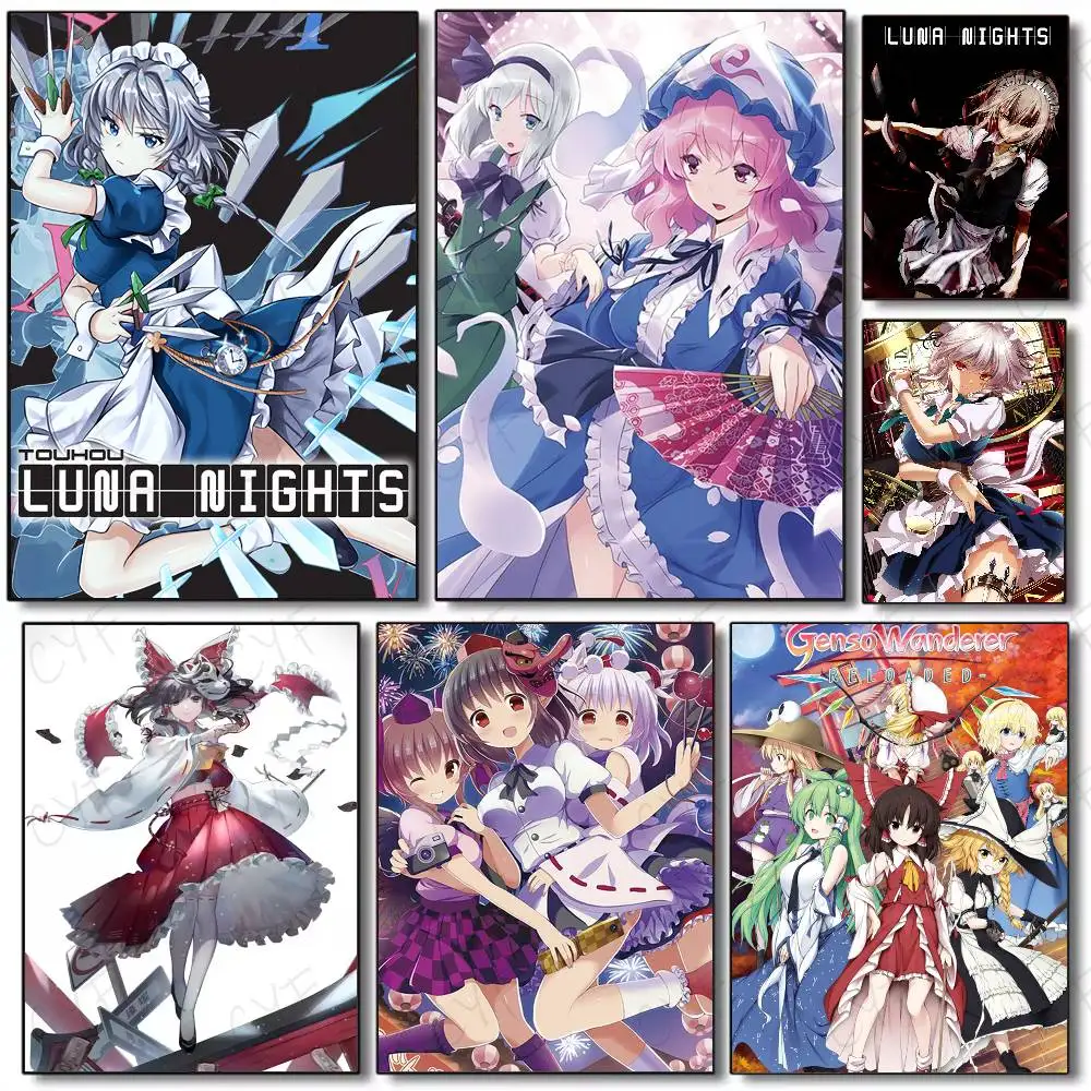 Spiel Anime Das T-Touhou Projekt Poster HD-Kunst klebrige Wand wasserdicht Zuhause Wohnzimmer Schlafzimmer Bar ästhetische Dekoration