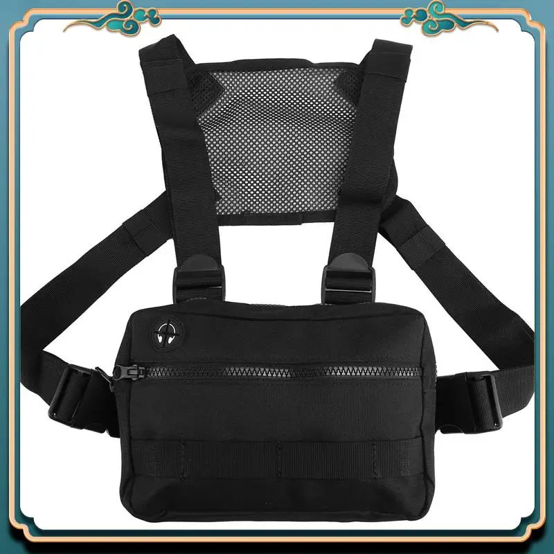 

ABMV-Chest Bag Front Pack Chest Rig Vest EDC Streetwear Backpack Outdoor Sports Hunting Bags Storage Bag Black