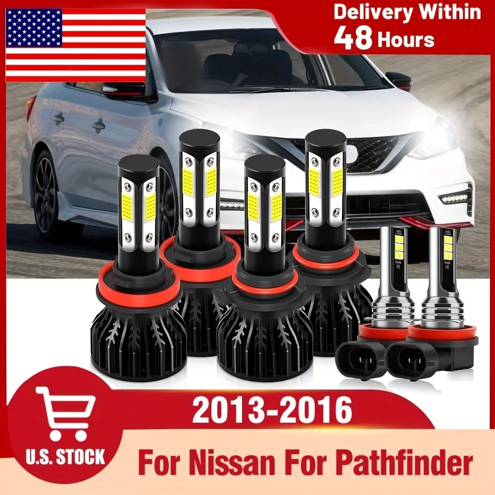 

6PCS H11+9005 LED Bulbs H11/H8 LED Fog Combo, For Nissan For Pathfinder (2013-2016), 6000K White, Hi/Lo Beam Fog Light