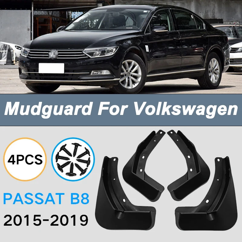 

For Volkswagen Passat B8 2015-2019 2016 Automotive Tire Mudguard Waterproof Prevent Mud Splashing Car Mud Flaps 4pcs Accessories