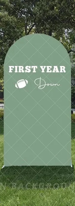 Custom First Year Down Football Arch Backdrop Cover Sports Birthday Party Decoration Baby Shower Event Photo Background