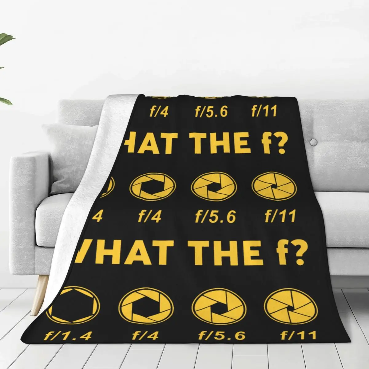 Funny Photography Aperture Flannel Throw Blankets Photographer What The F Blanket for Bed Travel Lightweight Plush Thin Quilt