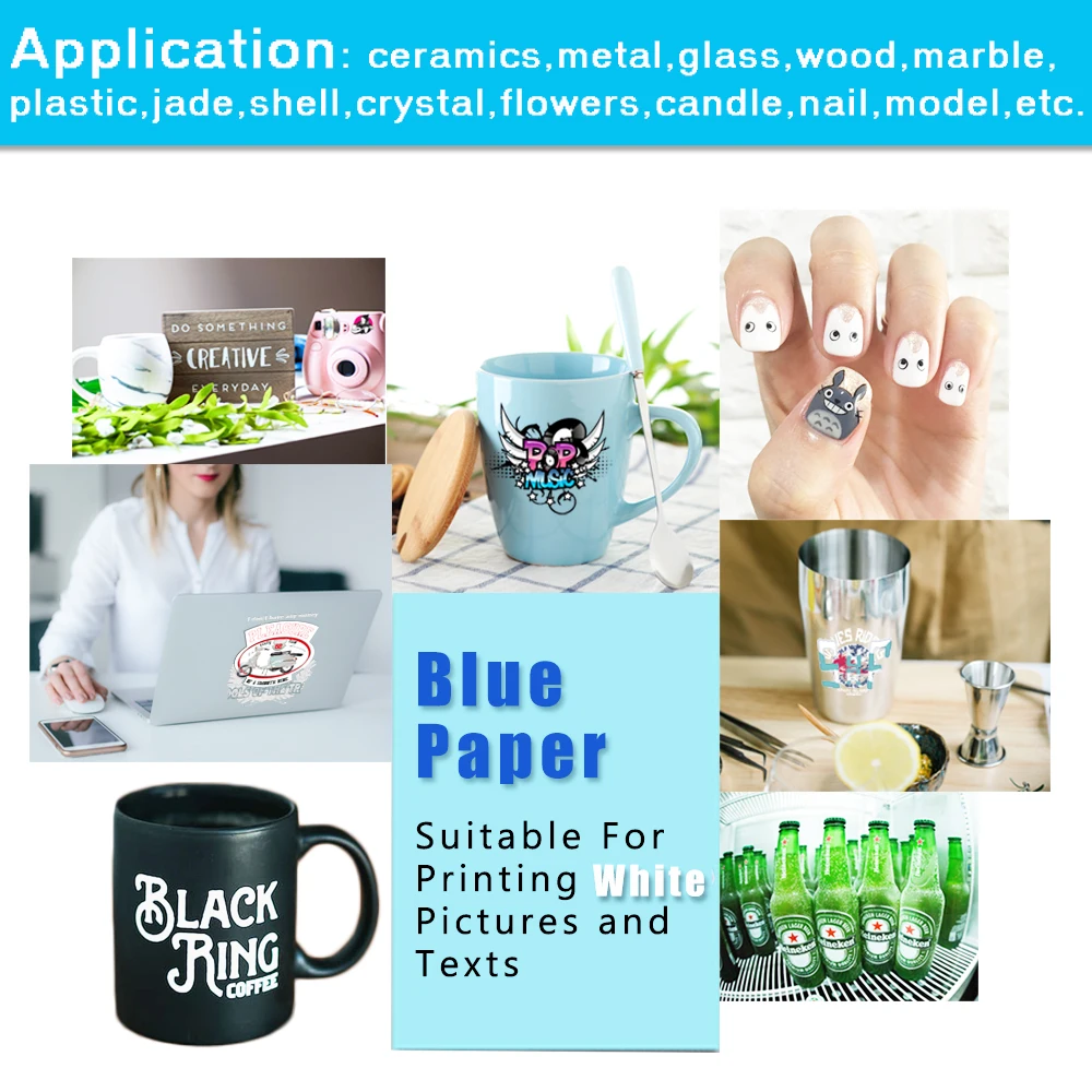 Hochwertiges blaues Papier für Displays, weißes A4 klares transparentes Laser-Wasserschiebe-Transferpapier zum Drucken – Detail 9