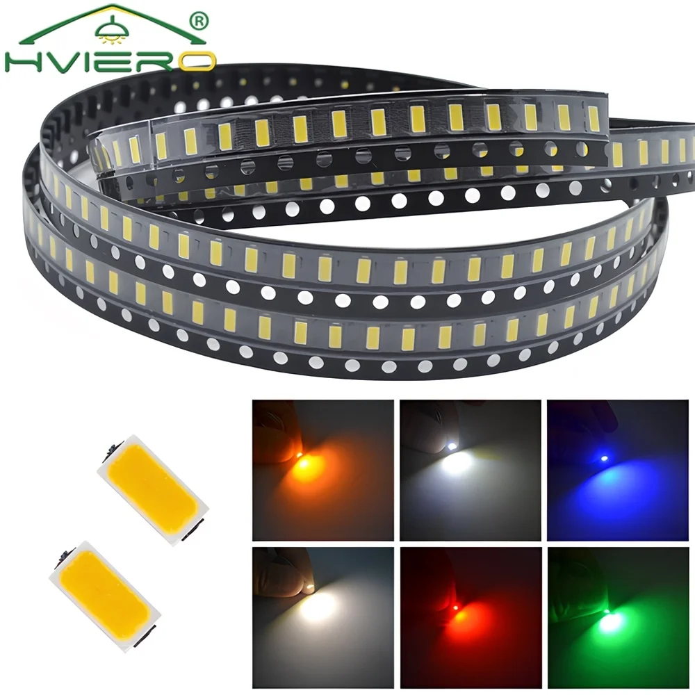 100 pz SMD SMT Chip LED 3014 Bianco Rosso Verde Blu Giallo Perline di Luce 10-12LM Lampada 6000-6500K 1.8 ~ 3.4 V 20MA Diodo Emettitore Led