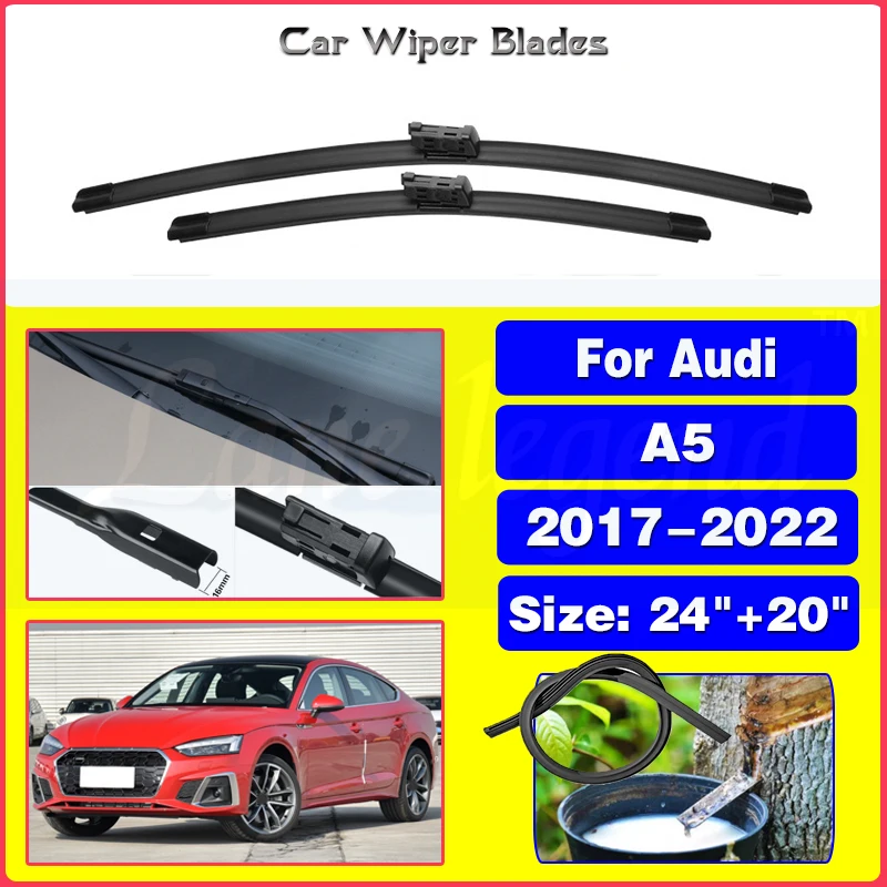 Wiper Front Wiper Blades For Audi A5 2017 2018 2019 2020 2021 2022 Windshield Windscreen Clean Window Car Rain Brushes 24\