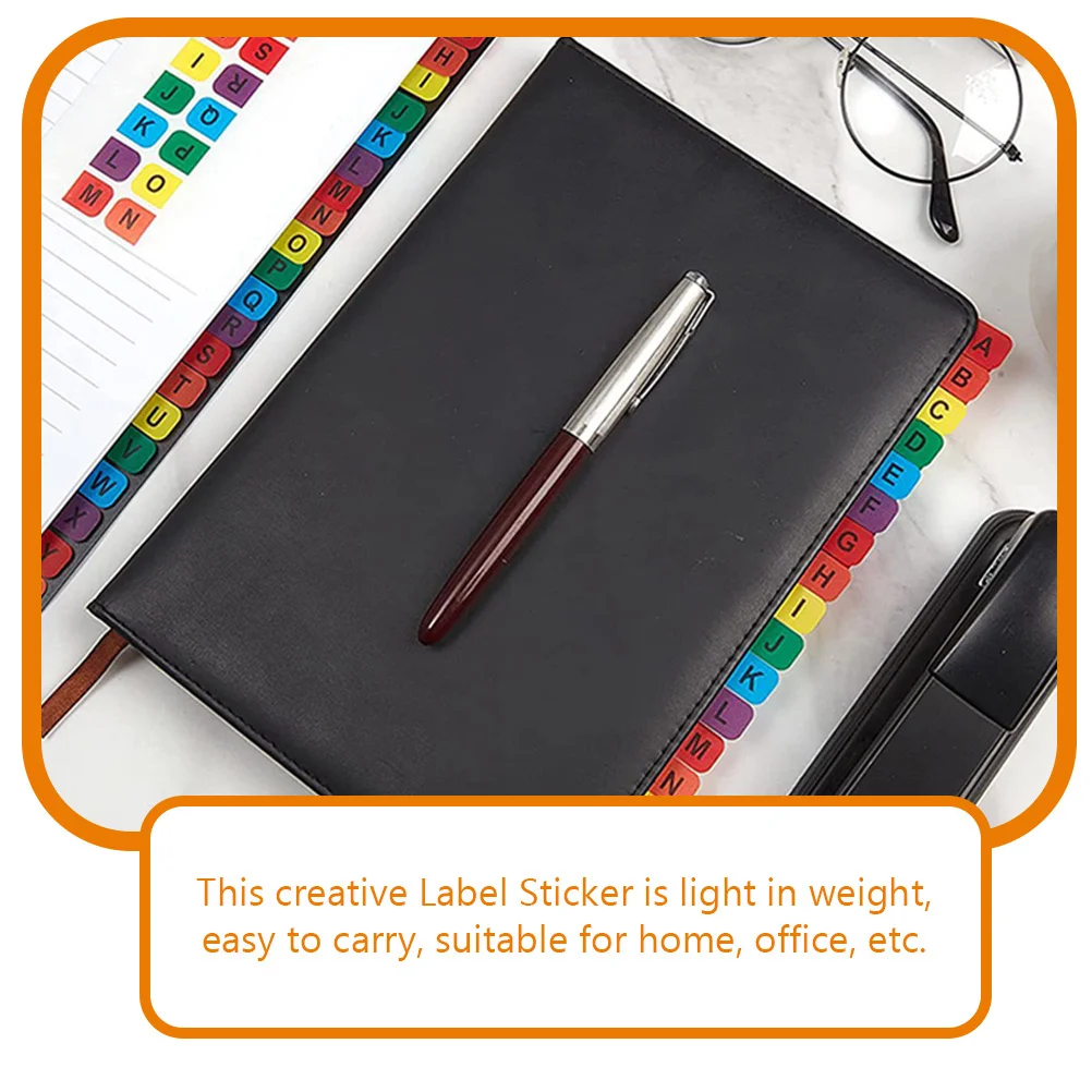 

20 Sheets Alphabet Page Markers Colored Small Sticky Tabs Notepad File Guides Highlighting Notes Office Home Use