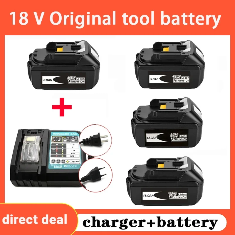 100% 18V original Makita battery+DC1BRC charger rechargeable lithium-ion battery replacement MAKITA BL1880 BL1860 BL1830