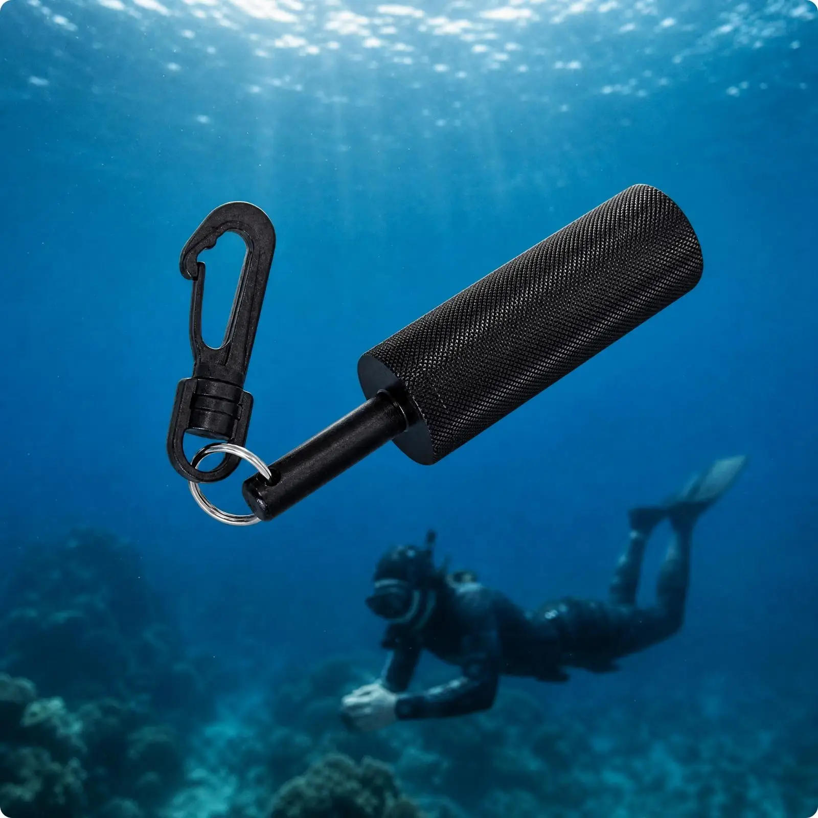 Underwater Diving Noise Maker Rattle Compact Design with Rotating Clip for Scuba BCD Hose Attachment Signal Tool
