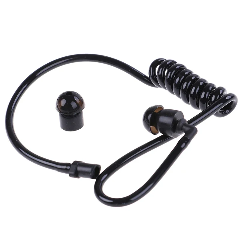 Sostituzione del tappo auricolare acustico con tubo dell'aria a molla nera per auricolare radio Auricolare Walkie Talkie Bobina per auricolare