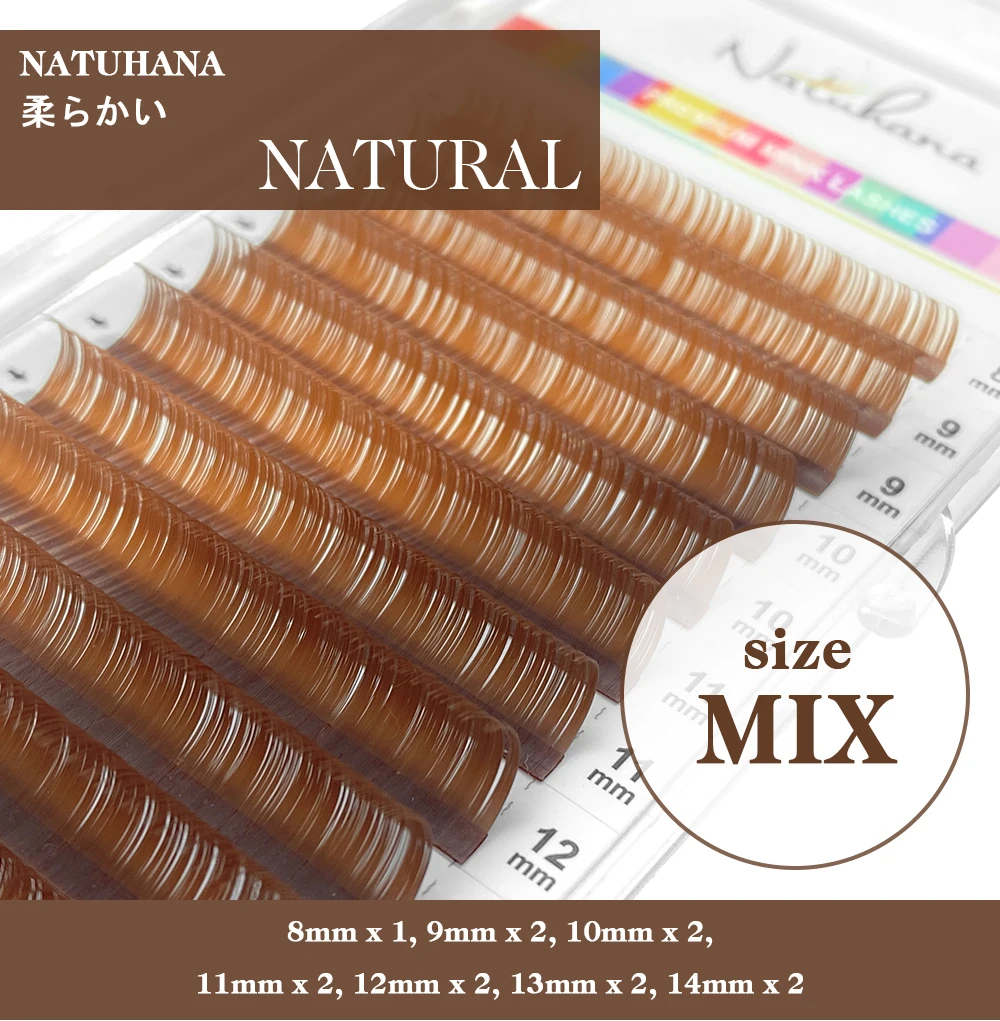 NATUHANA Farbige Wimpernverlängerung Einzelne Bunte Wimpern für Make-up Melard Farbige Wimpern Braune Farbe Künstliche Wimpern – Detail 7