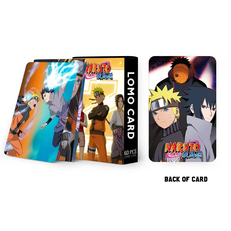 Uzumaki Naruto Card Collection Hatake Kakashi LOMO Cards Anime Peripherals Greeting Cards Bookmarks Double-sided 60 Small Cards