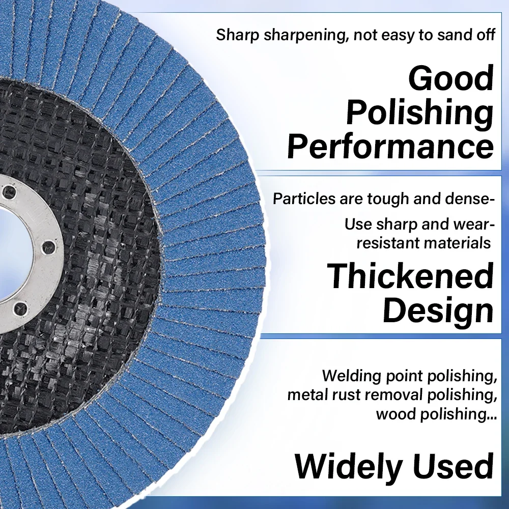 10 pièces 5 pouces meuleuse d'angle disques de ponçage 40/60/80/120 grain meule disques à lamelles métal plastique bois retrait outil abrasif