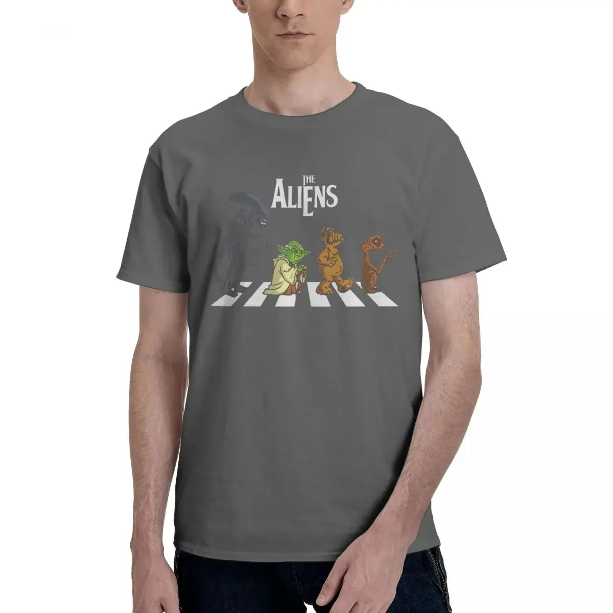 The Aliens Alf ET T Shirt Classic Film Alien Abby Road Cotton Vintage Short Sleeve O-Neck Classic T Shirt Large Size T Shirt