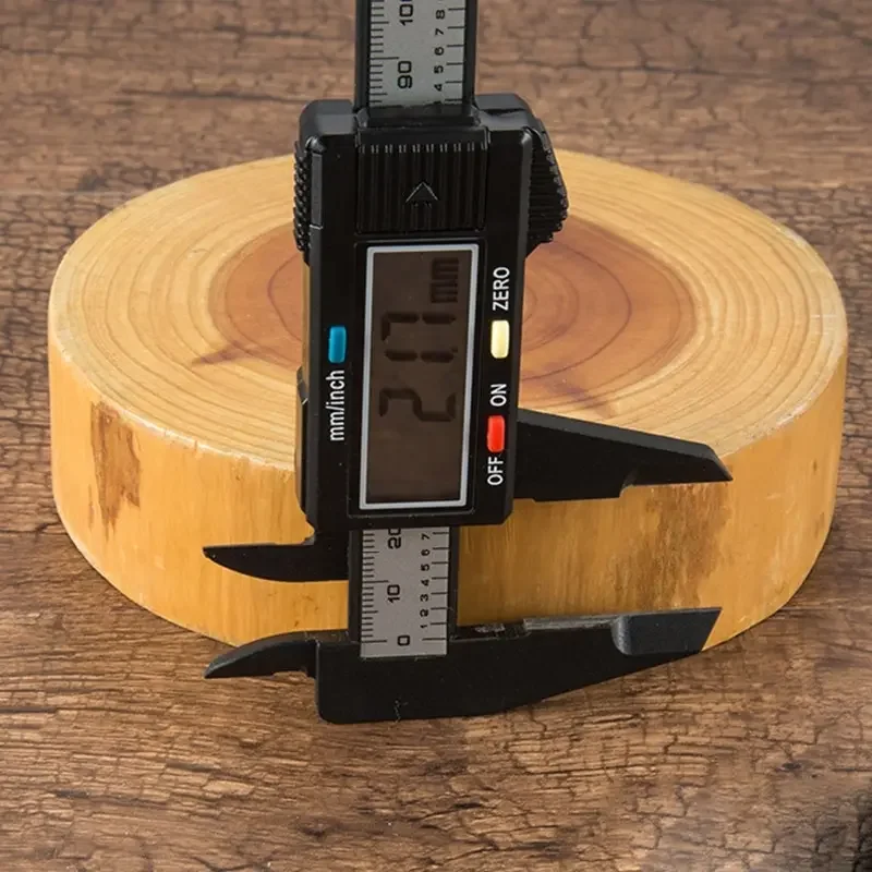 Caliper Vernier Digital serat karbon elektronik, alat pengukur, mikrometer, 0-150mm, LCD 6"