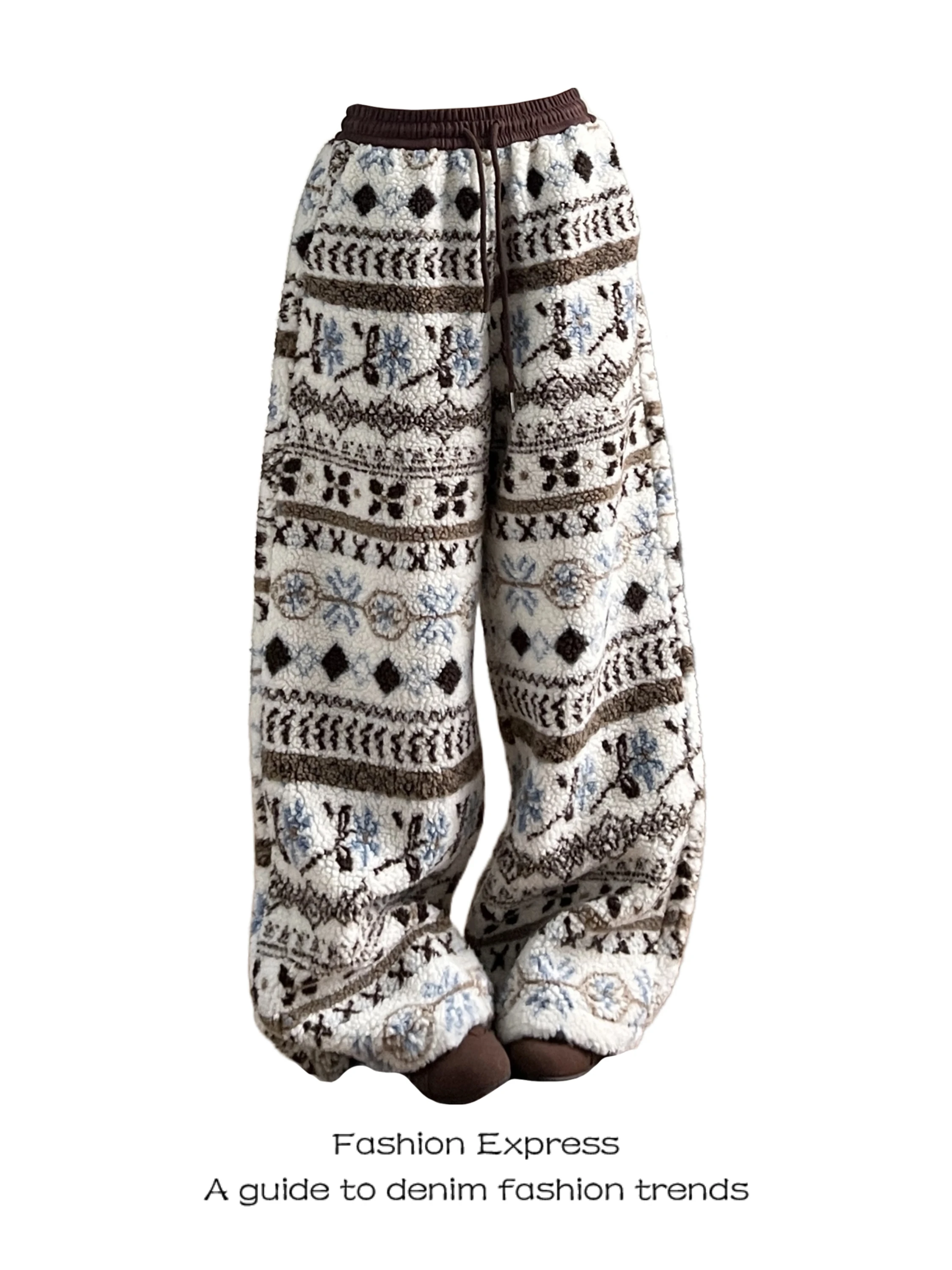 

Пушистые широкие брюки для женщин: свободные, удобные, для дома и улицы, весна-осень, простые, модные, повседневные, трендовые