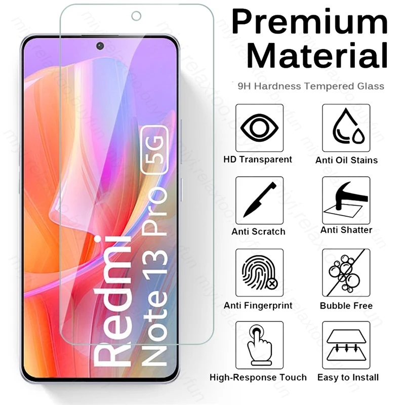 6 In 1 Tempered Glass Case For Redmi Note 13 Pro 5G 4G Screen Protectors On Redmy Not 13 14 Note14 Note13 Note13Pro Camera Glass