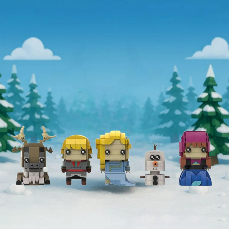 710pcs MOC Elsa Series Brickheadz Model Building Blocks Toy Architecture Christmas Gift Creative Assemble Brick Education Kids