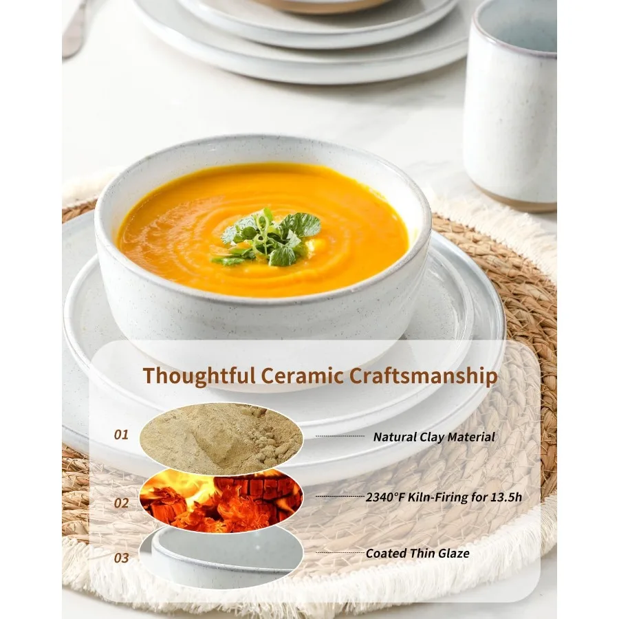 أطباق وأطباق مكونة من 18 قطعة أطباق بورسلين حديثة خدمة لـ 6 أطقم أواني طعام من الخزف الحجري مع نمط مرقط #3