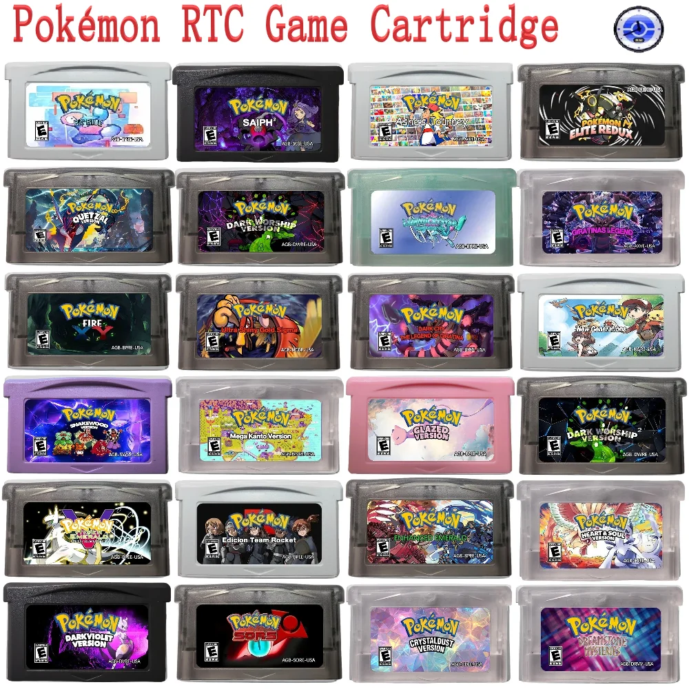 Cartucho de Jogo GBA em Inglês, Cartucho de Jogo da Série Pokémon RTC, Light Platinum, Fire XY, Dark Worship 2, Versão Modificada GBA ROM