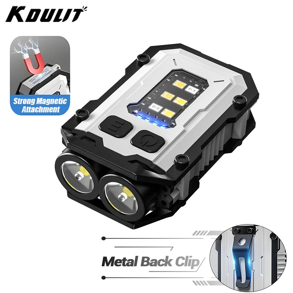 

KDULIT Mini Portable Keychain Flashlight USB Rechargeable Torch with Magnet 8 Modes Powerful Work Light Camping Pocket Lantern