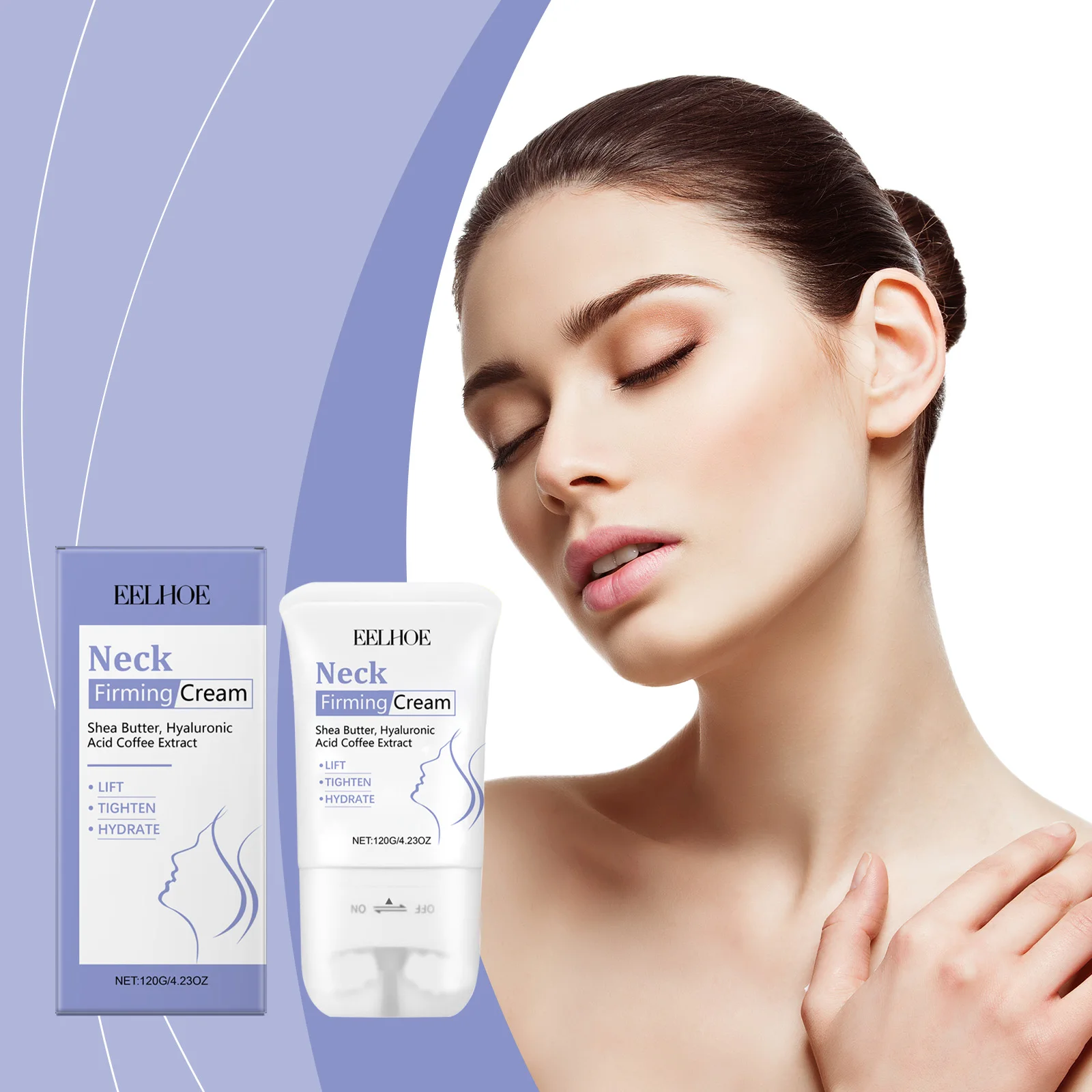 Firming Roll-On Massage Neck Cream - Hydrating, Wrinkle-Reducing, Deep Nourishing Formula for Daily Tightened Skin Care
