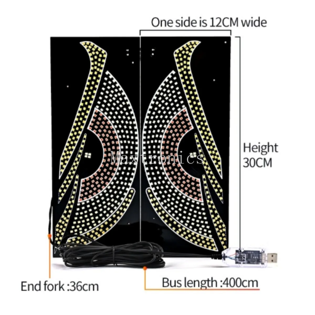 2 pçs 5v dinâmico diabo olhos luz para carros led matriz pixel painel rgb tela led animado carro caminhão olho luz decorativa