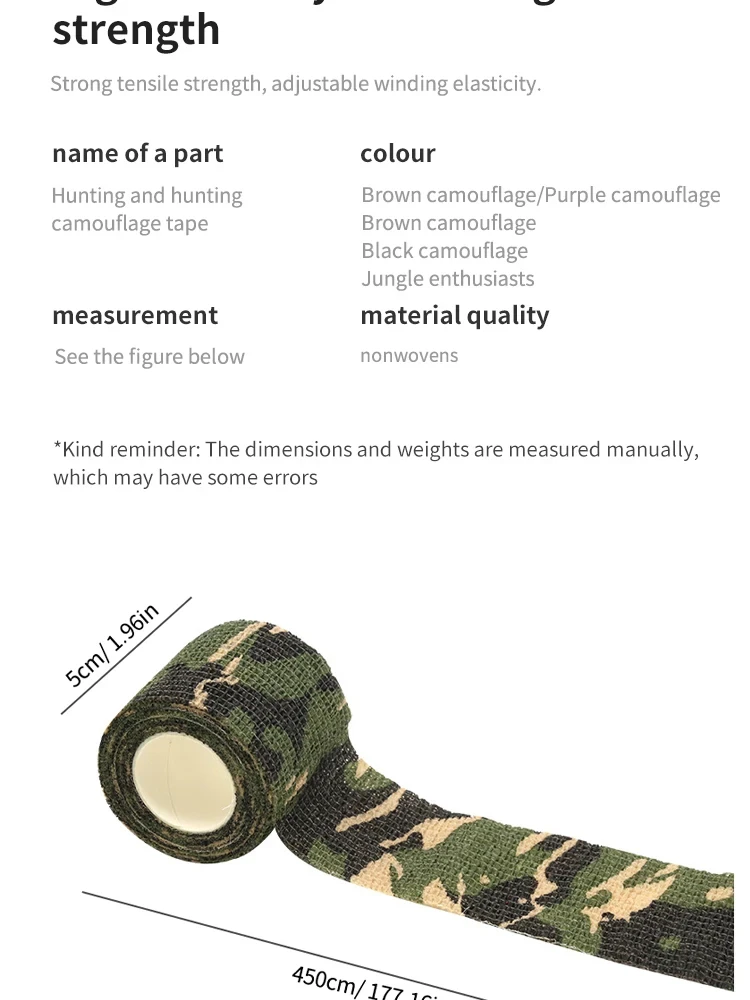 DIZETION Teleskop-Vliesstoff für den Außenbereich, Tarnband, Jagd, Tarnband, Fingerschutz, hohe elastische Bewegung – Detail 2