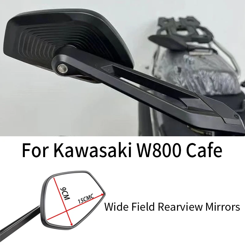 

Зеркала заднего вида для мотоцикла Kawasaki W800 Cafe, боковые зеркала из алюминиевого сплава с защитой от сотрясений, регулируемое литье