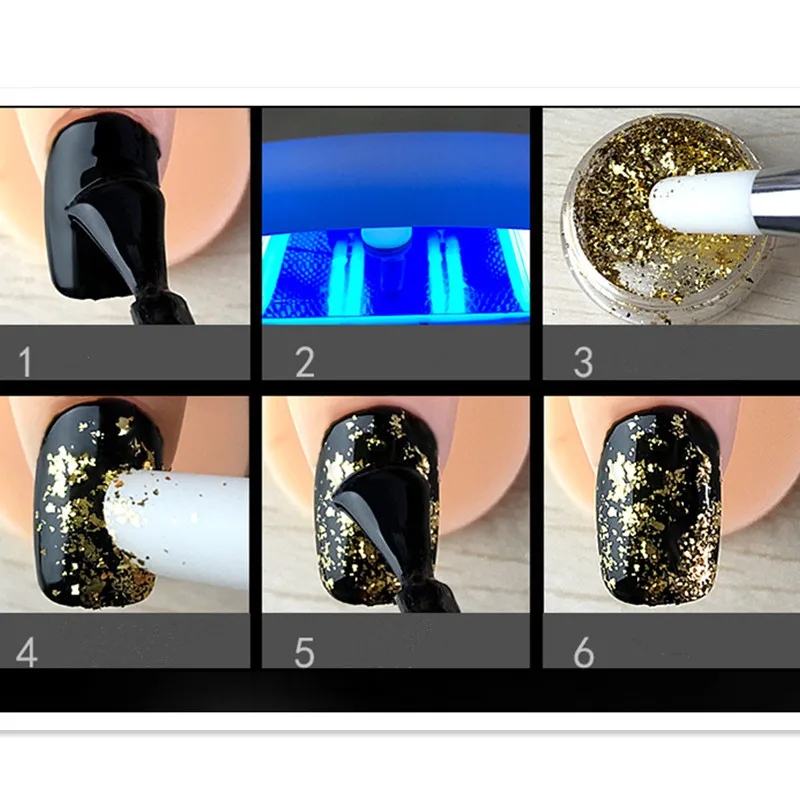 1 個のゴールデンとシルバーのマジックミラーパウダー、金箔パウダー、ネイルアートグリッター