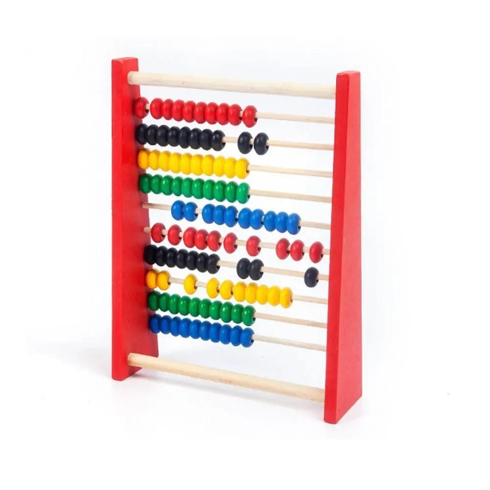 Rack de cálculo do ábaco de madeira para crianças, ábaco durável, vermelho e azul, desenvolvimento de inteligência, brinquedos educativos para hobbies, contando