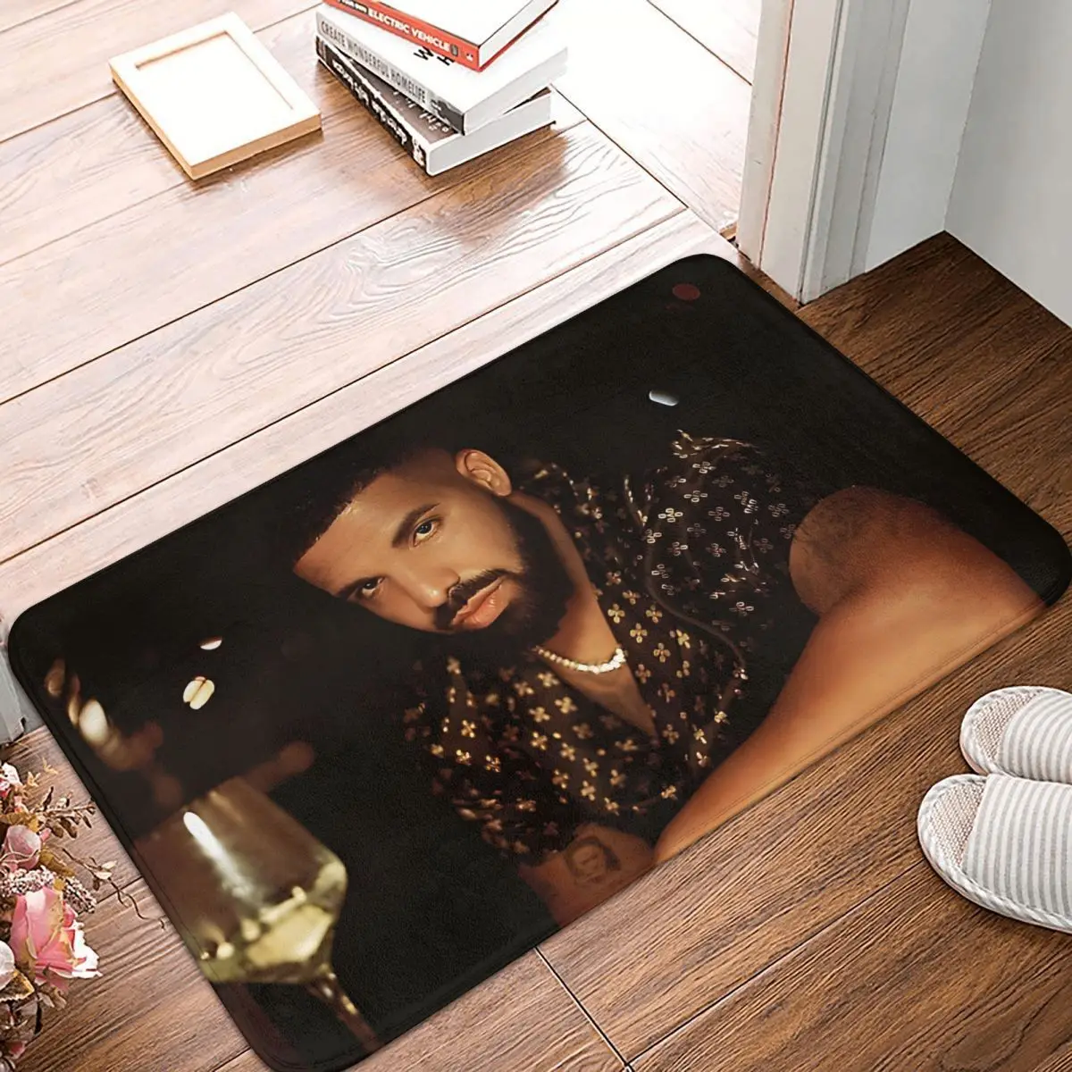 BBL Drake Hip Hop Rapper Non-slip Doormat Drake Night Time Mask Bath Bedroom Mat Outdoor Carpet Indoor Modern Decor