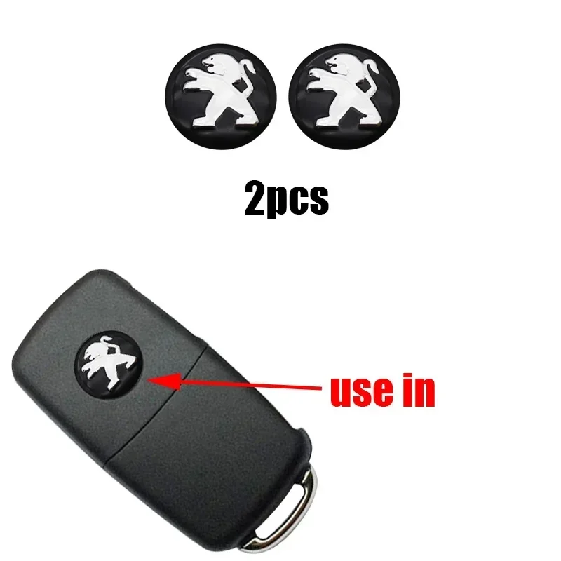 

5Pcs Car Remote Key Emblem Sticker Aluminum Keys Decoration Decal Fit For Peugeot 206 208 308 406 508 2008 3008 Boxer Traveller