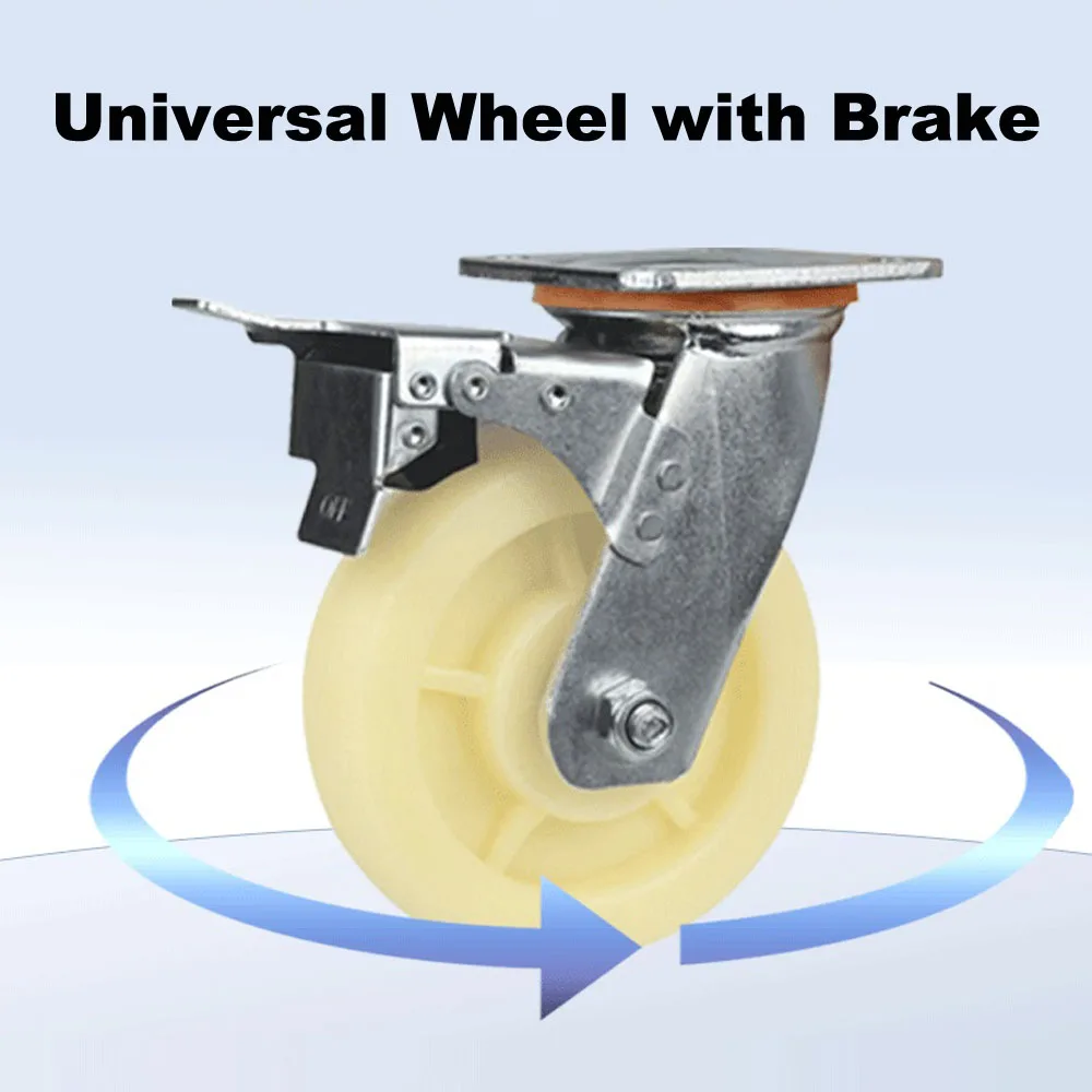 

4 Inch-8 Inch Furniture Caster PP White Universal Wheel Swivel Caster Roller Wheel For Platform Trolley Accessory