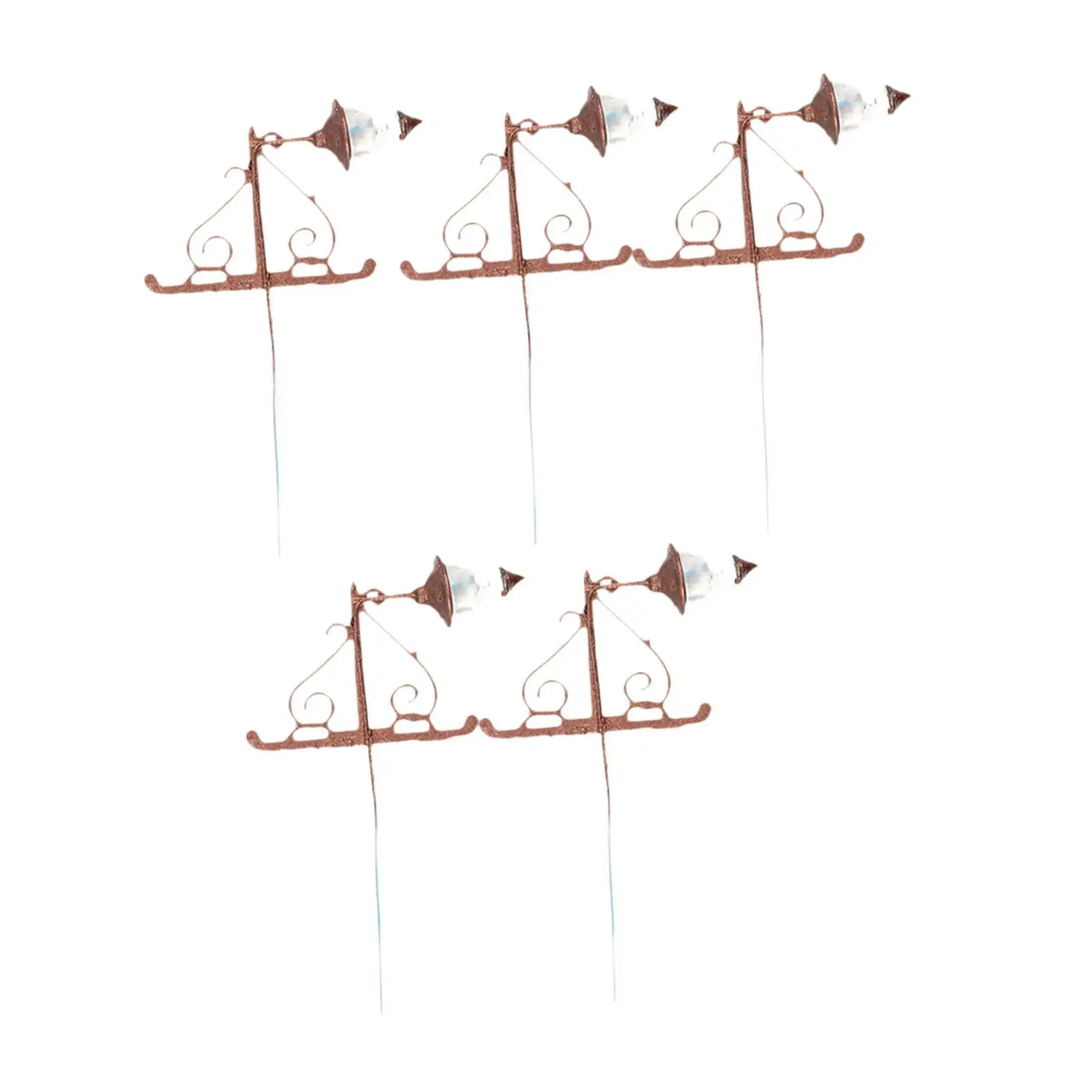 5 stuks miniatuur wandverlichting schaal 1:87 met warm wit licht LED-wandlampen modelaccessoires voor scène miniatuurlandschappen