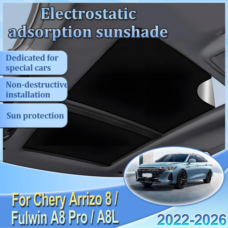 

For Fownix Chery Arrizo 8 2025 Fulwin A8 Pro A8L 2022-2026 Car Insulation Sunroof Sunshade Electrostatic Adsorption Visor Heat
