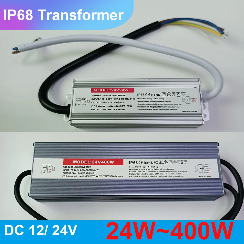 

Waterproof Led Transformer 220v 12v 150W 200W 400W 24v DC Led Power Supply Waterproof 24W 36W 60W 80W 300W Transformador