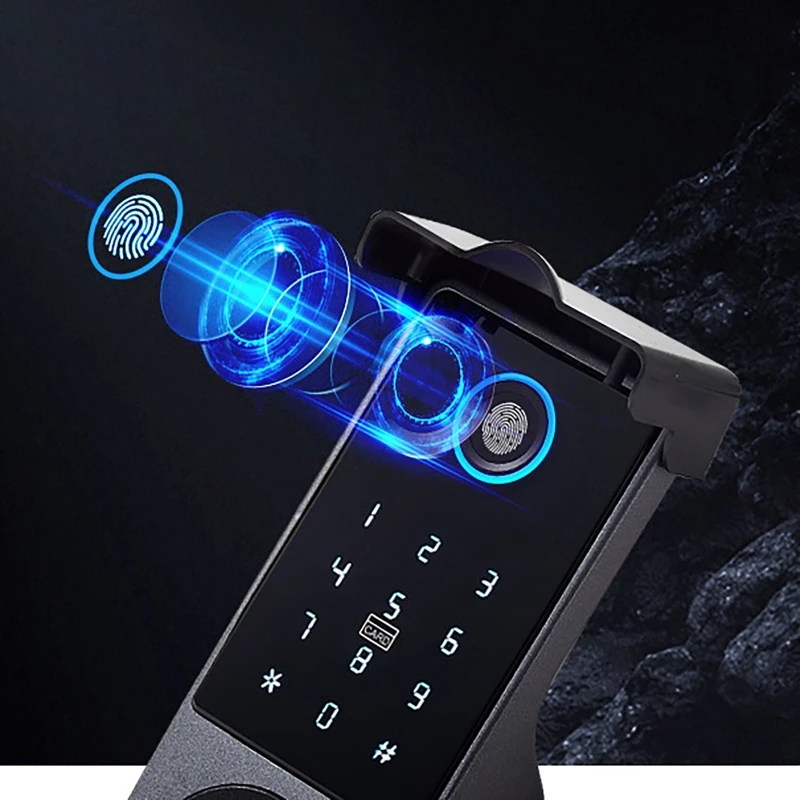 Outdoor Waterproof Fingerprint Lock Electric Rim Locks Fingerprint Password IC Card Key Unlock Intelligent Door Lock