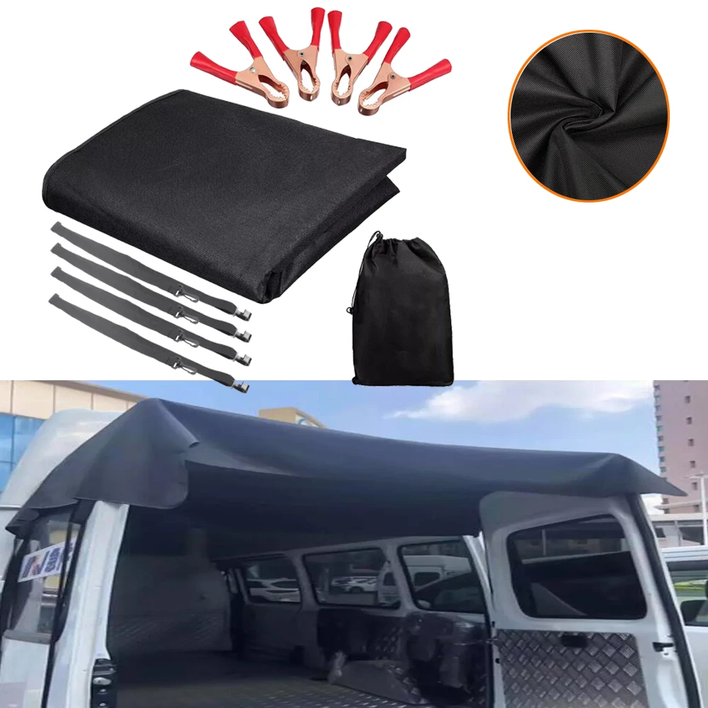 Para ford transit personalizado 2013 em diante para vw t5 t6 campervan para rv 600d preto porta traseira do celeiro toldo capa à prova dwaterproof água pára-sol