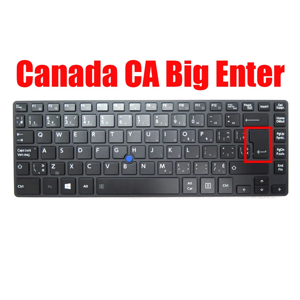 كندا CA لوحة مفاتيح الكمبيوتر المحمول لتوتوشيبا لتيكرا Z40-A Z40-B Z40-C أدخل كبير أسود مع إطار مع إضاءة خلفية وإشارة جديدة