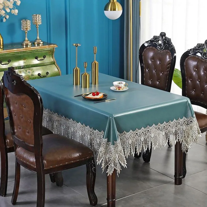 Reed Flower Tassel Waterproof Tablecloth Household Rectangular Oilproof PVC Plastic Tablecloth Table Cover Table Mat Nappe